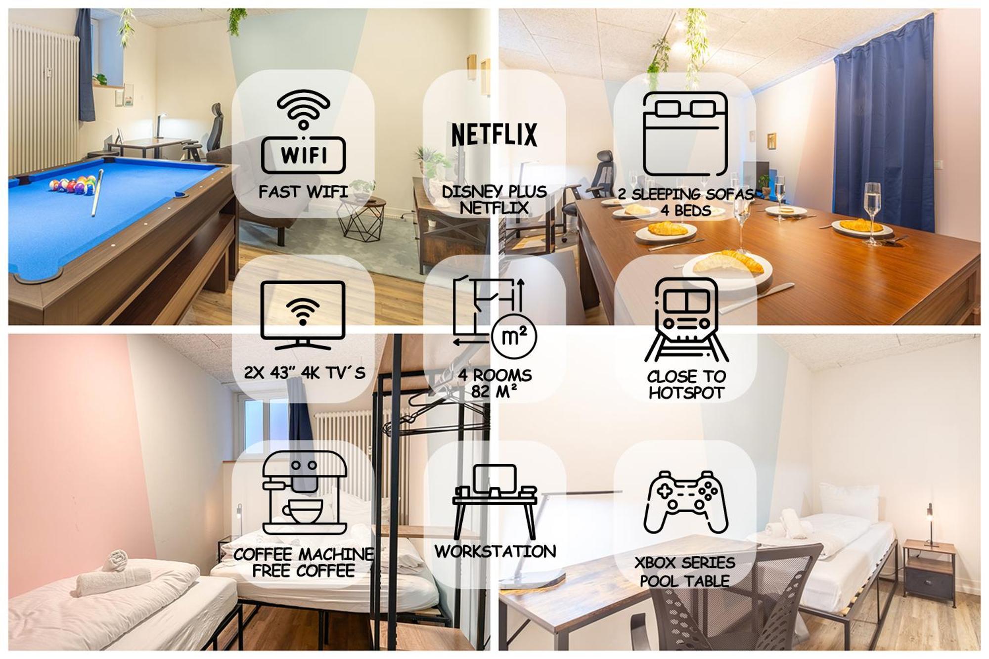 Pool Table Heaven, Workstation, 4K Tv, Netflix Apartment Leipzig Exterior photo